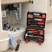 Kit d'outils multifonctionnels, ensemble d'outils de réparation générale de 43 pièces avec boîte en plastique pour projets de bricolage