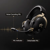 Auriculares Inalámbricos para Juegos MCHOSE V9 Turbo+ con Sonido Envolvente 7.1, Base de Carga Magnética, Baja Latencia, Bluetooth 2.4GHz, Micrófono con Cancelación de Ruido AI, RGB