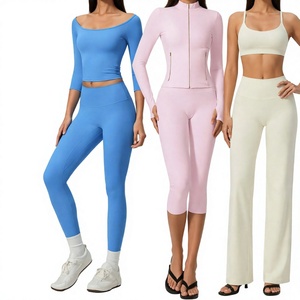 <b>Women</b> Yoga Set High Waisted <b>Leggings</b> Sports Bra 2 Piece Activewear Spandex Front Breathable Seamless Quick Dry Stretch <b>for</b> Gym - Product Image 3