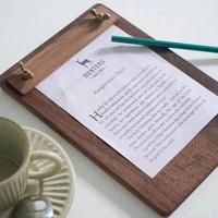 Support de table en bois de noyer, présentoir de menu et de prix en bois massif pour la décoration de bureau et de table