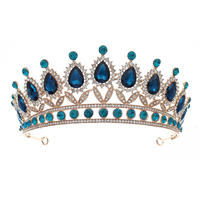 Couronne scintillante multicolore pour fête, diadème de reine, grande couronne pour cosplay, spectacle, anniversaire