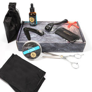 ชุดดูแลเคราสำหรับผู้ชายพร้อมมอยส์เจอไรเซอร์ รวมถึงเซรั่มเร่งการเจริญเติบโต บาล์ม มีดโกน หวี โรลเลอร์ หวีสองด้าน กรรไกร ผ้ากันเปื้อน และกระเป๋าเก็บของ - Product Image 3