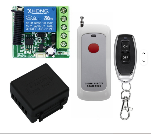 433MHz DC12V 10A 1-Channel RF Relay Transmitter Receiver Kit with LED Remote