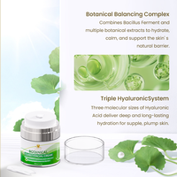 Crème hydratante légère pour le visage à base de plantes, de centella asiatica, d'aloe vera et d'acide hyaluronique, pour peaux grasses, crème visage botanique Clarité