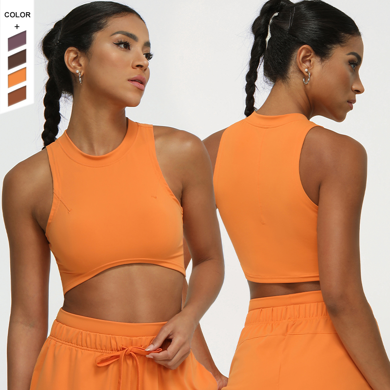 2024 New Round Neck Running Quick Dried Yoga Tank Top for Women Summer Sports Style Yoga Training Tank Top for Women