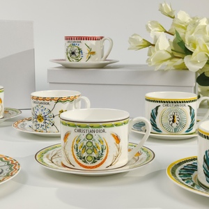 Juego de Taza y Platillo de Cerámica de Lujo Moderno Estilo Europeo, Porcelana Fina para Oficina, Hogar, Té de la Tarde, Agua, para Regalos - Product Image 5
