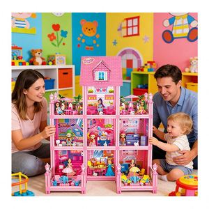 Casa de Juegos de Ensueño para Niños con Piscina, Balcón, Tobogán, Ascensor y Muebles, Juego de Imitación, Regalo para la Familia - Product Image 5