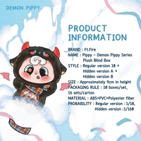 Seri Pippy Little Devil Spiderman Hewan Mainan Koleksi PVC Plush Skala 1/12 Kotak Misteri Hadiah Kejutan
