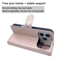 Étui portefeuille en cuir mince antichoc avec porte-cartes, support et fermeture magnétique sécurisée pour iPhone 17 Pro Max 15 16 14