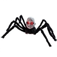 Nouvelle Décoration d'Halloween : Jouet Araignée Électrique Lumineuse et Sonore, Activée par Induction, Marche et Chante, Fonctionne avec Piles AAA