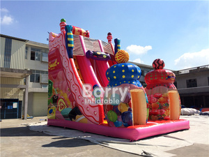 Nhà Máy Nhà Sản Xuất Giá Rẻ Trẻ Em <span class=keywords><strong>Inflatable</strong></span> Một Làn Đường Trượt Trượt Thương Mại Màu Hồng Công Chúa <span class=keywords><strong>Inflatable</strong></span> Bouncer Trượt - Product Image 2