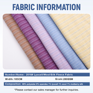 <span class=keywords><strong>Tissu</strong></span> <span class=keywords><strong>polaire</strong></span> thermique Derong à rayures en Lyocell/Laine/Soie, fourni en gros par l'usine, pour vêtements décontractés - Product Image 4