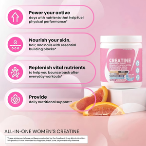Poudre de créatine pour femmes, livraison directe d'usine OEM, nutrition sportive, contenant du collagène, de la biotine, de l'<span class=keywords><strong>acide</strong></span> hyaluronique et de l'<span class=keywords><strong>acide</strong></span> folique - Product Image 2