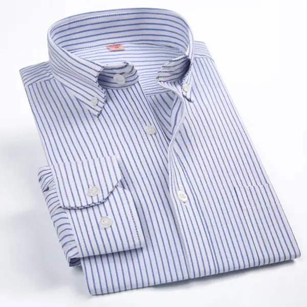 Classico a righe moda uomo camicie Oxford 100% cotone filatura di alta qualità camicie