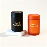 Bocaux en verre noir anti-UV, résistants aux enfants, 2oz 3oz 4oz, pour l'emballage et la présentation de fleurs (2G 3.5G 5G), avec logo personnalisé