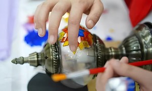 ערכת מנורת פסיפס סטודיו קבוצה לבנות שדה חימום הורים ילדים הורים לילדים מנורת טורקית בעבודת יד - Product Image 4