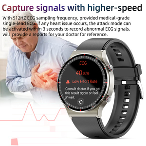 Telehealth ECG PPG Smartwatch Connected Healthcare monitoraggio del <span class=keywords><strong>battito</strong></span> <span class=keywords><strong>cardiaco</strong></span> Smart Watch di livello medico - Product Image 3
