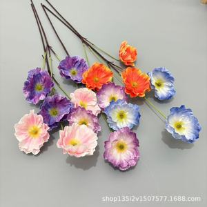 Flores Artificiales Qiye, Flor de Amapola de Seda, 3 Amapolas Grandes, Decoración para el Hogar y Bodas, Estilo Moderno - Product Image 3