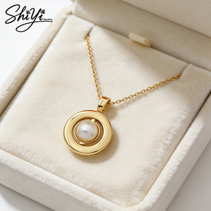 <span class=keywords><strong>Collana</strong></span> di Lusso con Globo Rotante, Ciondolo a Sfera Girevole in Rame Placcato Oro, Gioielli alla Moda Anti-Appannamento - Product Image 4