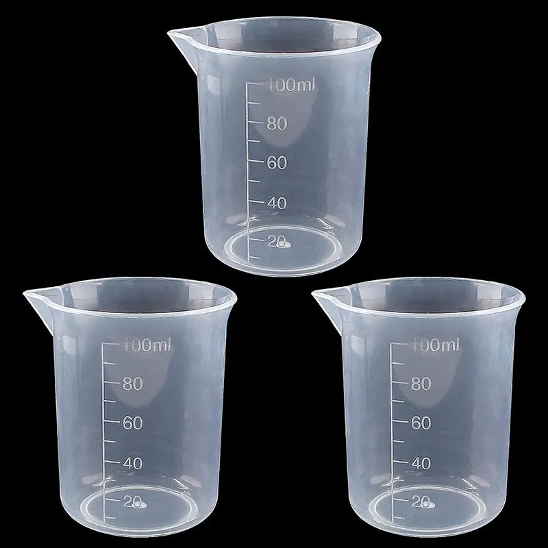 Tasse à mesurer en PP transparente tasse à mélanger 100ml bécher gradué en plastique pour laboratoire de cuisine