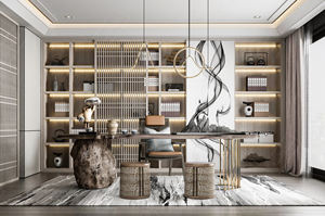 Novità 2025: Libreria in Legno Massello Ecologica e Resistente in Stile Cinese con Ante in Vetro per Soggiorno, Studio e Ufficio - Product Image 2