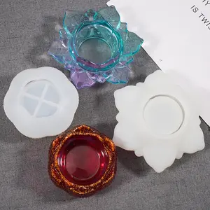 Vela artesanal de geodo agate lotus, molde de silicone epóxi para artesanato com resina