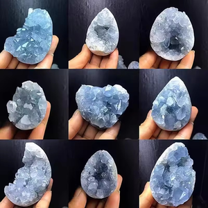 Venta al por mayor de alta calidad <span class=keywords><strong>Natural</strong></span> azul celestita racimo curación celestita corazón huevo cristal artesanías para regalo perfecto y decoración - Product Image 4