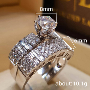 Anello di Fidanzamento con Zirconi alla Moda per Donne, Elegante Regalo di Compleanno, Gioielli da Sposa - Product Image 5
