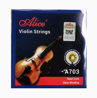 Alice MU0259-1(A703-1st) 1ère corde de violon en acier inoxydable non enduite, pièces de violon CN