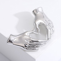 Hand Pose Herz Broschen für Frauen Unisex Office Causal Brosche Pins Geschenke Einzigartige Kreuz Ihre Hände Brosche Party Schmuck (BR444)