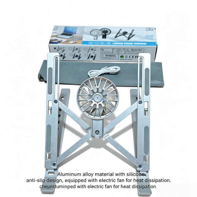 N3 Cooling Fan Aluminum Alloy Laptop Stand, Live Streaming Tablet Support, Foldable Portable