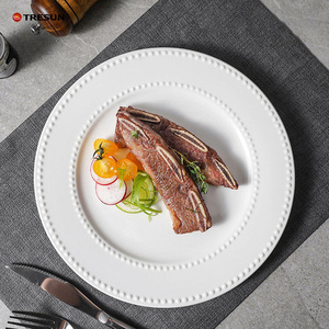 Assiette Ronde Moderne en Céramique Blanche Pure Écologique pour Steak, Pâtes, Salade – Idéale pour Fêtes, Maison, Hôtels et Restaurants - Product Image 1