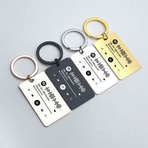 Llavero <span class=keywords><strong>de</strong></span> Acero Inoxidable Personalizable con Reproductor <span class=keywords><strong>de</strong></span> Música, Código QR para Letras, Grabado Láser con Logotipo Impreso y Tu Canción Favorita - Product Image 1