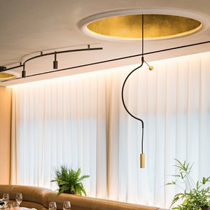 Modern Arched Chandelier Gold Body E27 Led Light Single Head Design For Home Lighting - Product Image 3