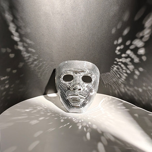 Masque miroir en plastique pour les fêtes, Halloween, carnaval, effet lumineux, masque tendance avec design mosaïque - Product Image 3