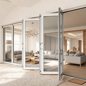 High Quality Partitions <b>Frameless</b> Folding Door Interior Slim <b>Frame</b> Soundproof Panoramic NFRC Certified Aluminium Folding Door - Product Image 1