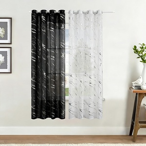 Feuille de Offre Spéciale argent voilage rideau pour chambre salon Dolly Texture Tulle semi-occultant prêt maison chambre rideau fournisseur - Product Image 4