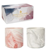 Coffret Cadeau Bougie Aromatique en Céramique Transfrontalière Motif Marbre Semi-Fait Main Cire de Soja Végétale Parfumée Souvenir
