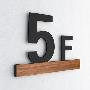 Numeri Civici 3D <span class=keywords><strong>in</strong></span> Metallo Nero da 5 Pollici (12 cm) Stile Moderno Europeo-Americano per Esterni - Insegna Civica Galleggiante per Porta o Indirizzo - Vendita all'Ingrosso - Product Image 4