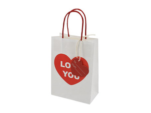 Sacs cadeaux en papier kraft recyclable avec poignée, design cœur pour la Saint-Valentin, pour les cadeaux de fête, les mariages (logo personnalisé) - Product Image 6