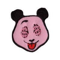 Bordado de borda de cetim com logotipo personalizado, bordado, panda, patches e emblemas