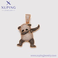 X000799289 Bijoux Xuping Pendentif Panda pour Homme en Cuivre Plaqué Or 18K, Style Rapper Hip Hop Punk Iced Out