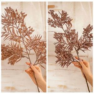 CallaFloral - Flor Artificial de Hoja de Pino, Color Café Beige, Plástico, Decoración para Bodas, Alta Simulación - Product Image 3