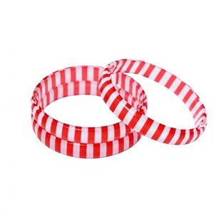 2026 Luxury Ceramic Resin Bangles Trendy <b>Red</b> and Green Zigzag Pattern Colorful Design Unisex <b>Bracelets</b> Fashionable Jewelry Sets - Product Image 4