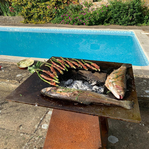 Cocinas de Jardín, Brasero de Acero Corten Resistente a la Oxidación, Parrillas para Asar de Acero Corten para Exteriores - Product Image 5