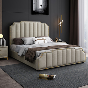 Cadre de <span class=keywords><strong>lit</strong></span> Queen en tissu technique de haute qualité, <span class=keywords><strong>lit</strong></span> double de luxe de grande taille pour chambre à coucher - Product Image 2