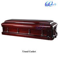 Ataúdes de Madera de Caoba Africana Sólida, Estilo Americano, Venta al por Mayor, Alta Calidad, Personalizables, Capacidad de 29 Pulgadas para Funerales