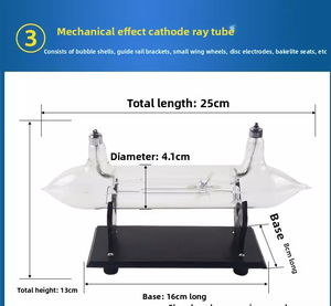 <span class=keywords><strong>Tube</strong></span> métallique <span class=keywords><strong>de</strong></span> <span class=keywords><strong>Crookes</strong></span> pour les rayons cathodiques, l'effet <span class=keywords><strong>de</strong></span> champ magnétique et la physique des rayons X - Product Image 5
