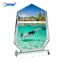 Personnaliser impression sublimation cadre photo blanc enduit cristal trophée BXP-01