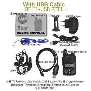 BAOFENG-walkie-talkie T1 MINI, Radio bidireccional, BF-T1, UHF, 400-470mhz, con cable de programa - Product Image 6